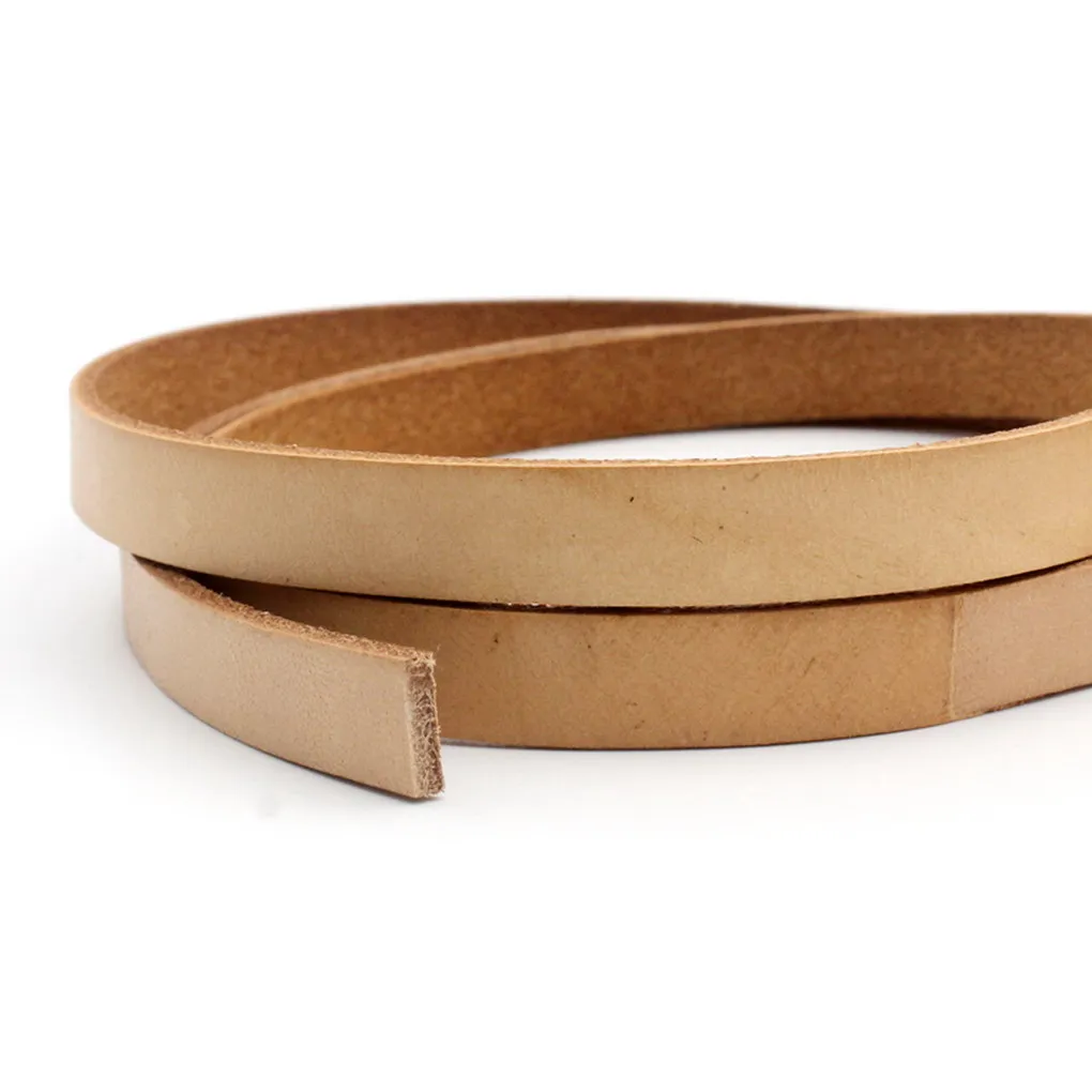 

Tan Natural 10mm Genuine Cowhide Real Leather Band 10x2mm Flat Strip Watchband Jewelry Making