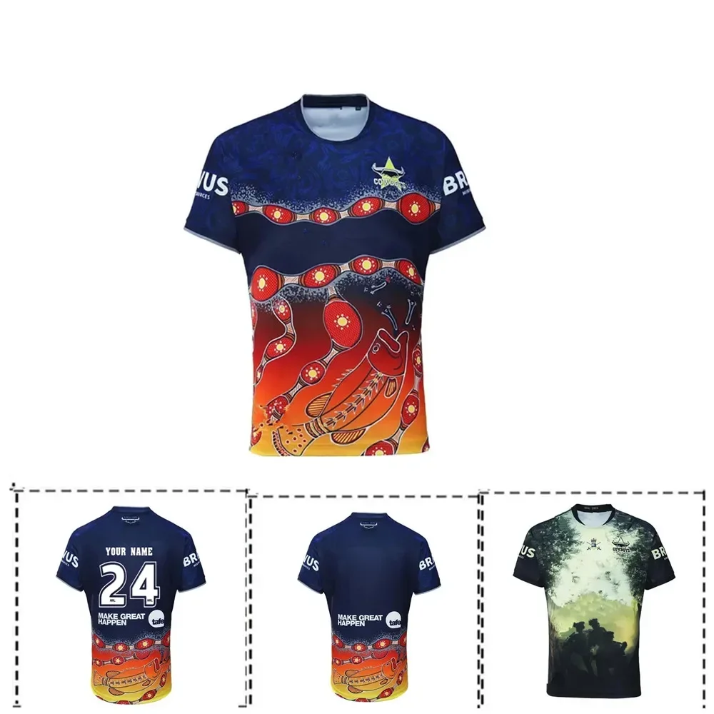 

2024 NORTH QUEENSLAND COWBOYS MENS INDIGENOUS RUGBY JERSEY 2023/24 Cowboys Indigenous MENS ANZAC TRAINING JERSEY size S--5XL