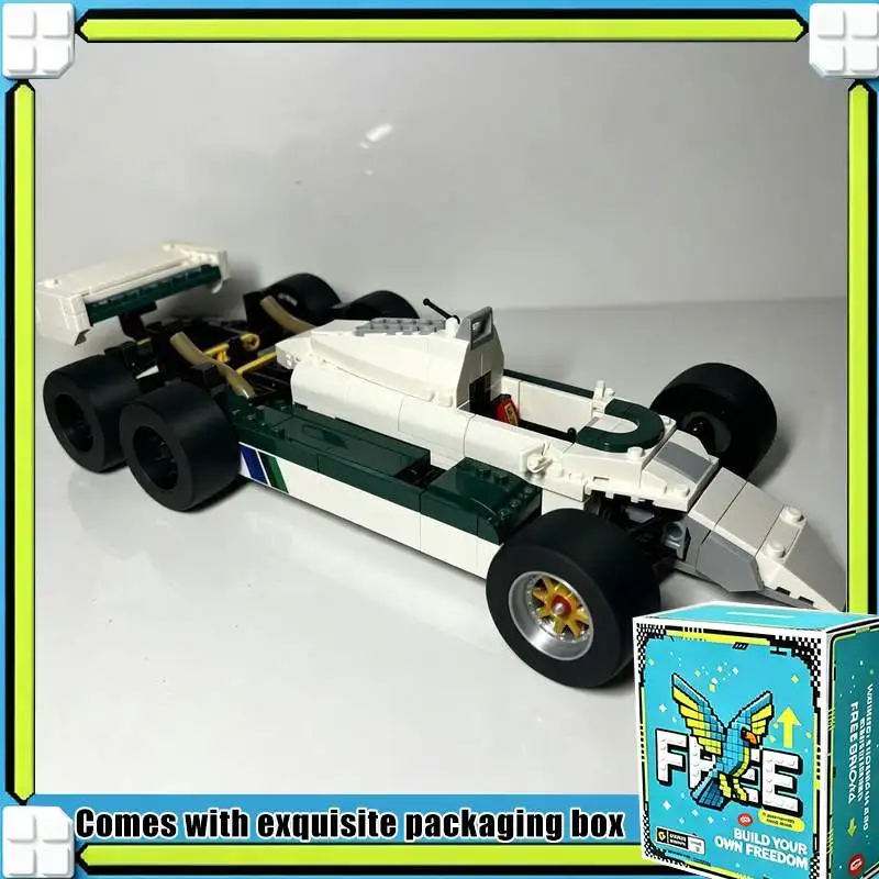 831PCS Classic 1982 Grand Prix Open Wheel Racing Car Model Building Blocks Kit Custom Creative DIY Assembly Toy Gift Collection