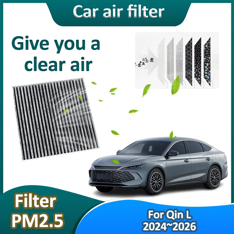 

Auto Air Conditioning For BYD Qin L Dm-i Accessories 2024 2025 2026 1.5L Pollen Cabin Purifier Remove Dust PM2.5 Car Accessories