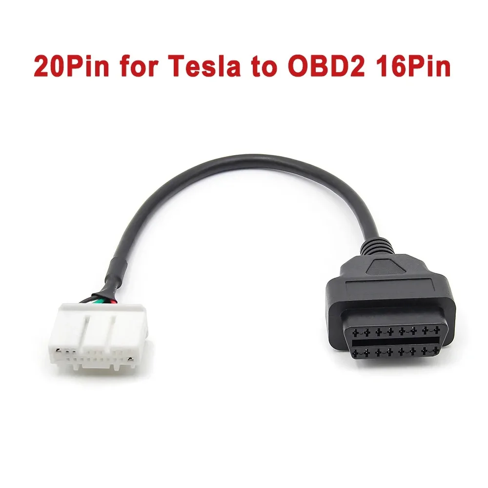 OBD2 Connector for Tesla Model X S 20Pin OBD 2 Diagnostic Car Tools Male Female to 16Pin Cable for Tesla Model X S Auto Adapter