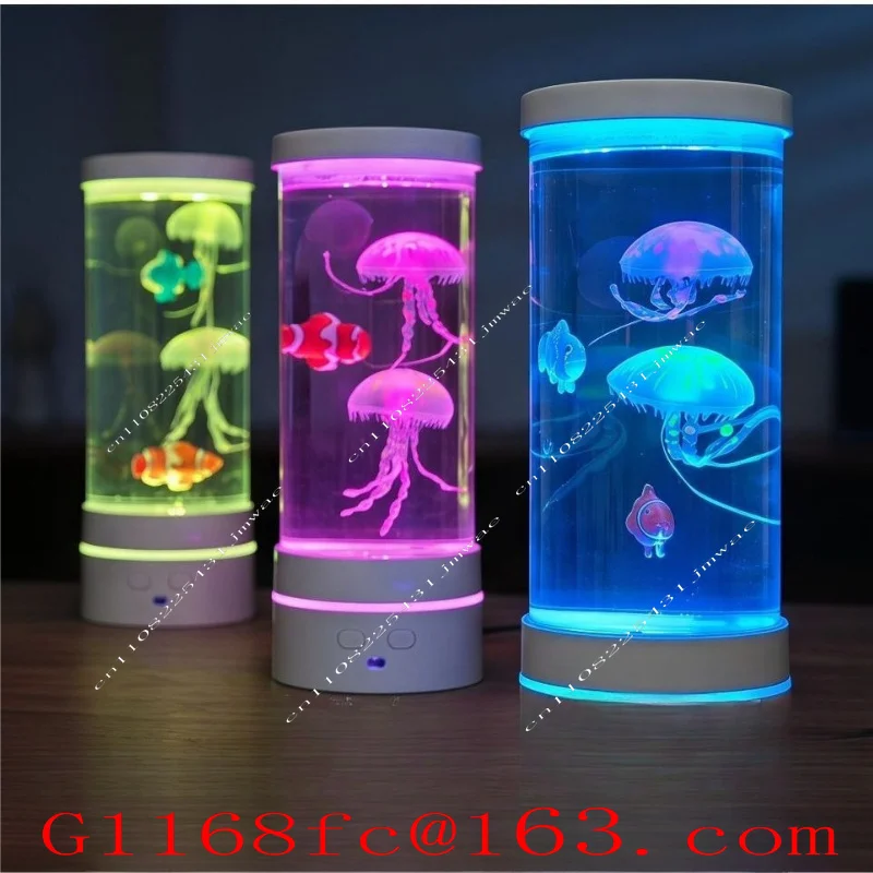 LED Jellyfish Light USB Rainbow Color Changing Ambient Light Creative Night Light Silent Desktop Decoration Sea Urchin Jellyfish