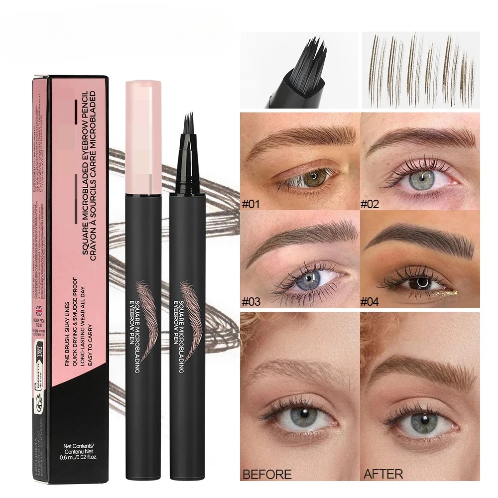 المخملية البرية قلم الحواجب مربع بزاوية فرشاة متعددة الوظائف ثلاثية الأبعاد الحاجب صبغ كريم شعري مكافحة لطخة مقاوم للماء الحاجب تينت القلم