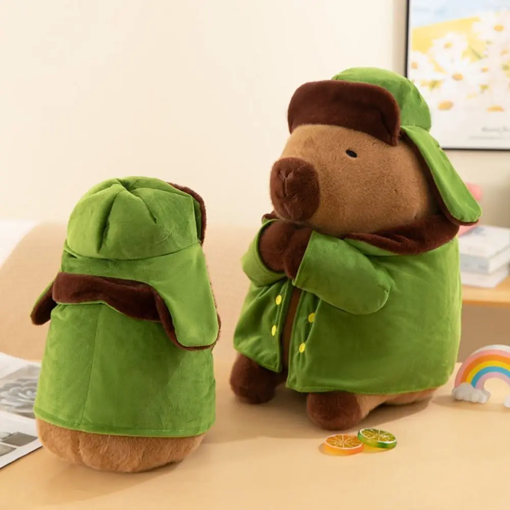 Simulation Overcoat Capybara Plush Doll Green Animal Capybara Plush Toys Cute Soft Capybara Anime Fluffty Toy Home Decor