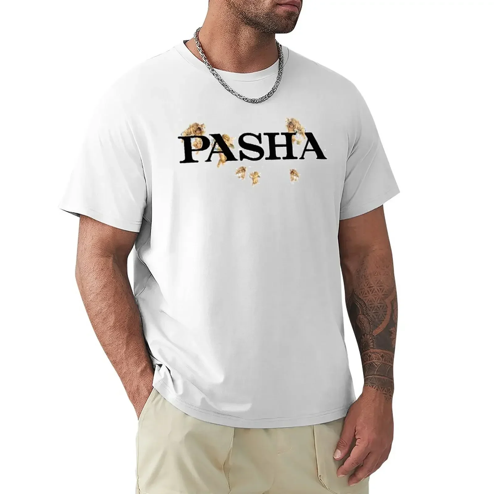 Pashanim logo T-Shirt summer tops shirts graphic tees plus size tops shirts men