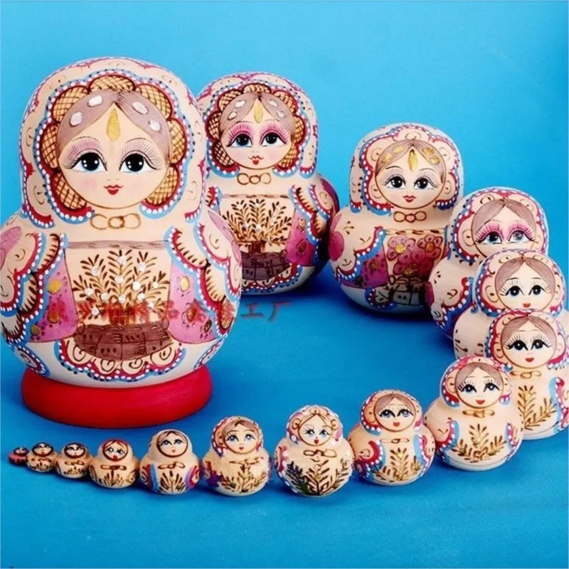 

2026 Creative New Russian Nesting Doll 10/15 Layers Handmade Wooden Crafts Holiday Gift Children Matryoshka Doll Toys LJ009