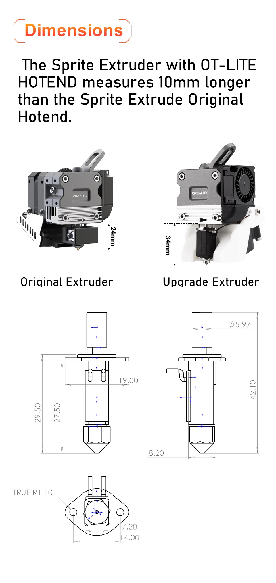 Trianglelab CHCB-OT Hotend Aktualisiertes KIT K1 HOTEND für Sprite Extruder Creality K1 3D-Drucker Creality K1 Max CR-M4 Drucker – Detail 12
