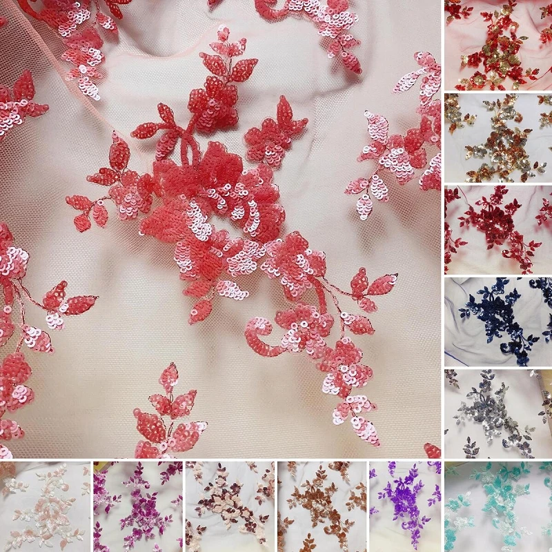 

20 шт. нашивок с пайетками для пришивания, аппликация с цветочным узором для свадебного платья, декор для костюма