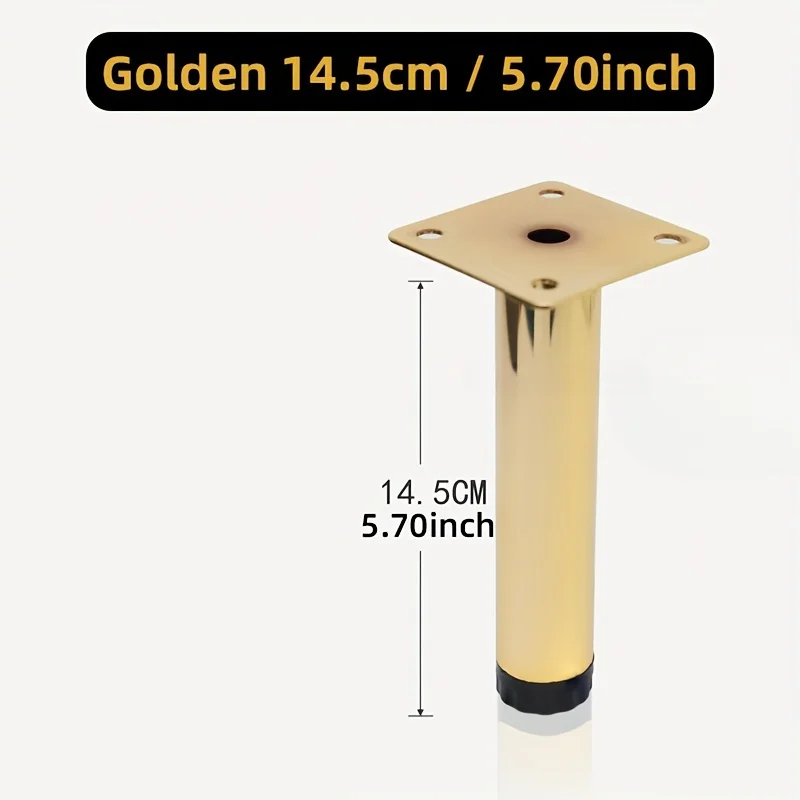 Conjunto de substituição de apoio para os pés da mobília do ferro fundido dourado de 4 pces-suporte de aço resistente para mesas e bancos,