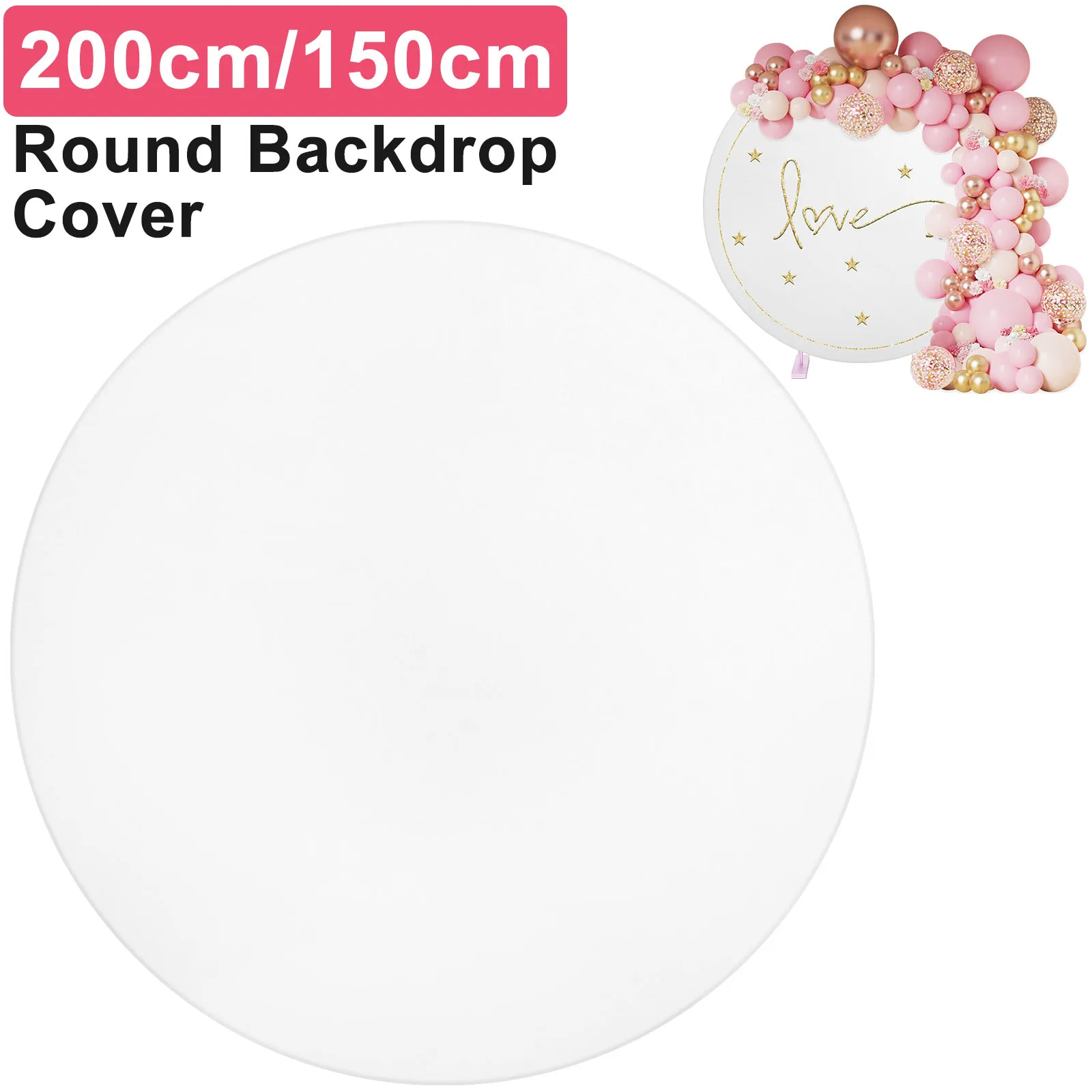 Round Arch Cover Elastic Arch Backdrop Stands Cover White Round Photo Background Polyester Round Arch Stand Cover for Birthday