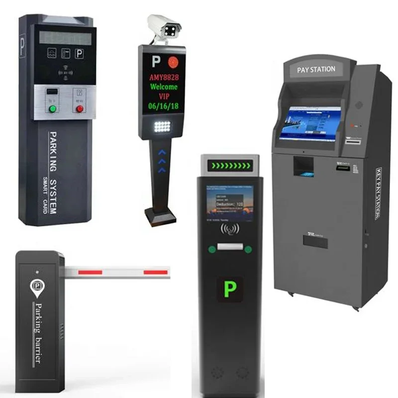 RFID Parking Management System Software Ticket Dispenser Machine Outdoor Indoor LPR Camera System License Plate Recognition