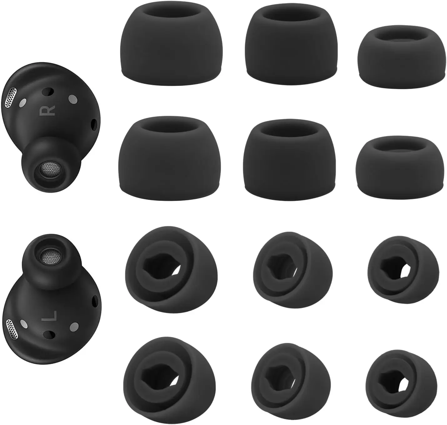 

6 Pack Silicone Eartips for Samsung Galaxy Buds Pro, L/M/S Sizes, Comfort Fit Replacement Accessories