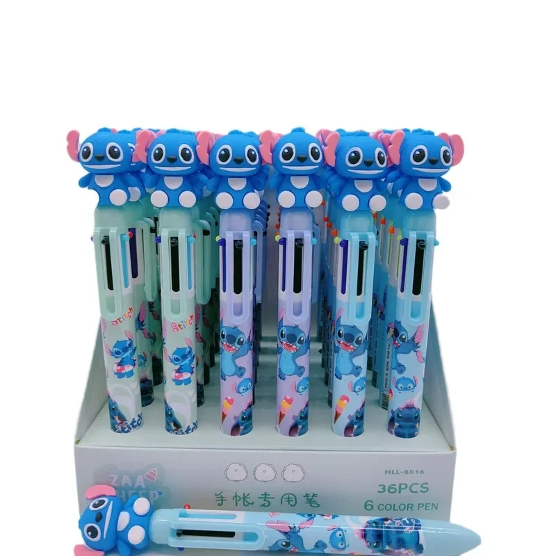 Imagem -06 - Disney-stitch e Lilo Desenhos Animados Caneta Esferográfica Color Marker 0.5 mm Ferramentas de Escrita do Estudante Papelaria Escritório Presentes Infantis 36 Pcs