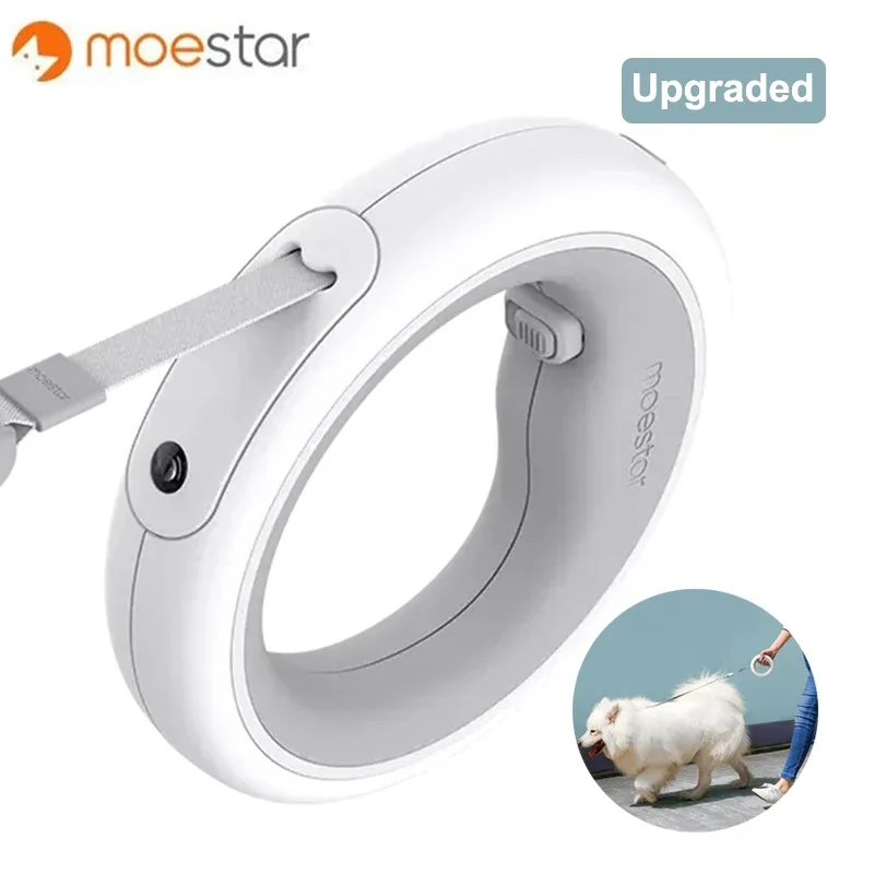 2023 Original MOESTAR UFO Retractable Pet Leash 2 Plus Dog Traction Rope Flexible Ring Shape 3.0m with Rechargeable LED Light