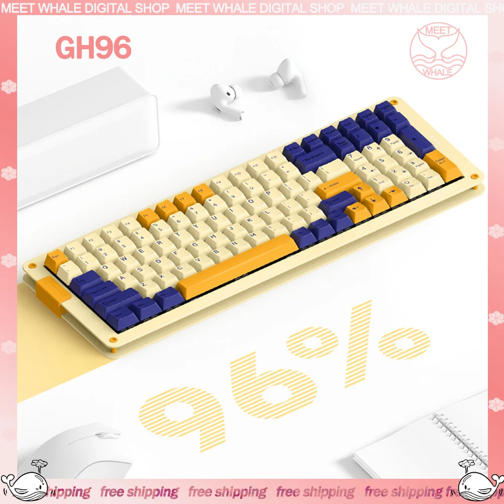 

MIKIT GH96 Mechanical Keyboard 3mode 2.4G Bluetooth Wireless Keyborads Hot Swap RGB Backlit Gasket Custom Gaming Keyboards Gifts