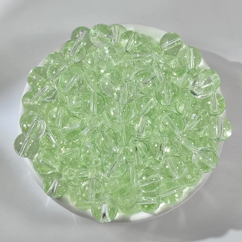 8mm 50/Lot Round Smooth Clear Multicolor Crystal Glass Loose Beads Wholesale For Jewelry Making DIY Charms Bracelet Necklace