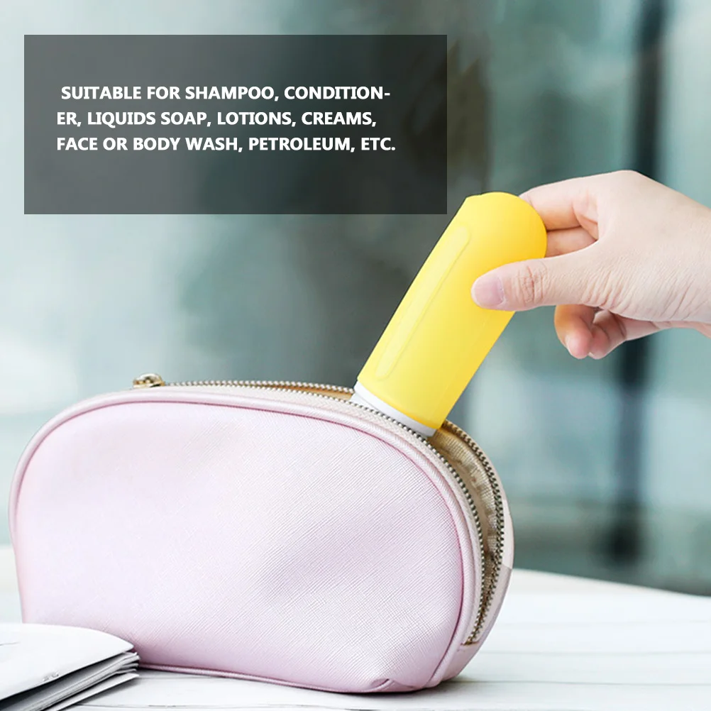 5 pezzi set di bottiglie da spremere bottiglie da viaggio portatili in silicone ricaricabili a prova di perdite per lavaggio del corpo crema detergente per il viso