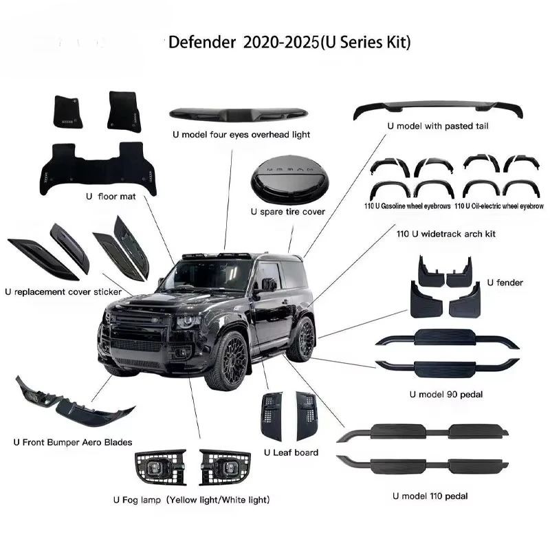 Body Kit Including Wheel Arches Side Step Tire Cover Fit  Defender 2020+ 90 110 130 to 2025 U-Style
