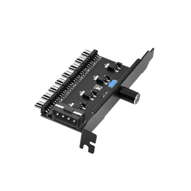 3PIN 4PIN Fan Speed Controller Chassis Bracket PCI‑Slot Fan Control Switch for Computer Case Cooling Fan