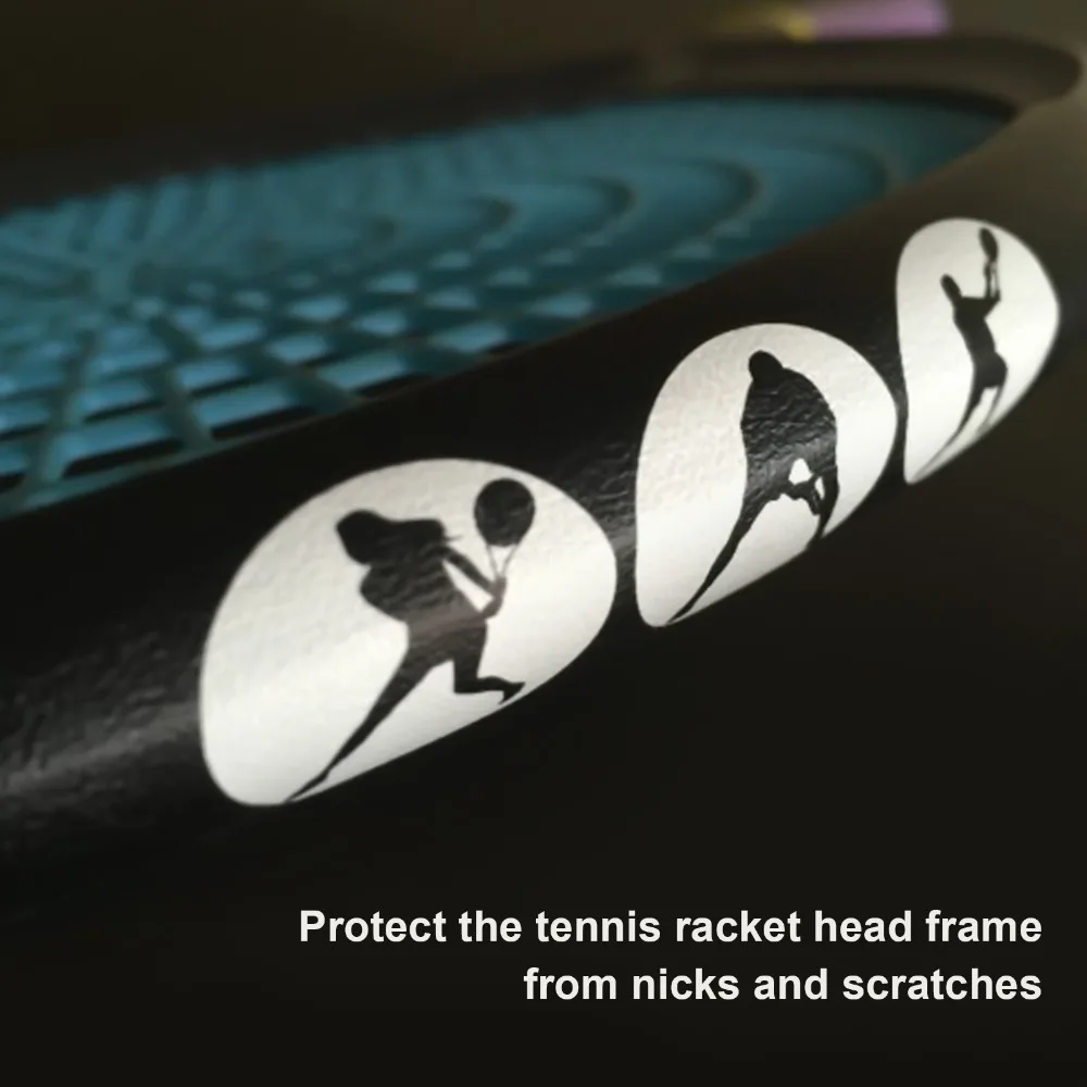 

AntiScratch Tennis Racket Tape PU Black Racket Head Guard White Lightweight Racket Frame Guard Badminton Supplies