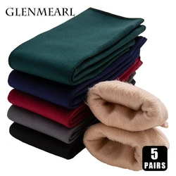 5 Pairs Women Winter Socks Keep Warm Soft Casual Snow Thicken Thermal Solid Color Sleep Home Floor Boots Male Middle Tube Sock