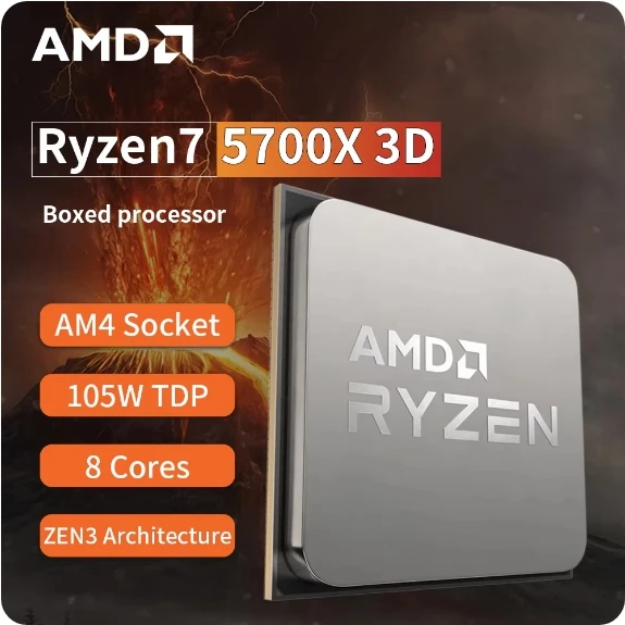 AMD Ryzen 7 5700X3D 8-Core 3.0 GHz Socket AM4 Brand New Boxed Processor with Fan