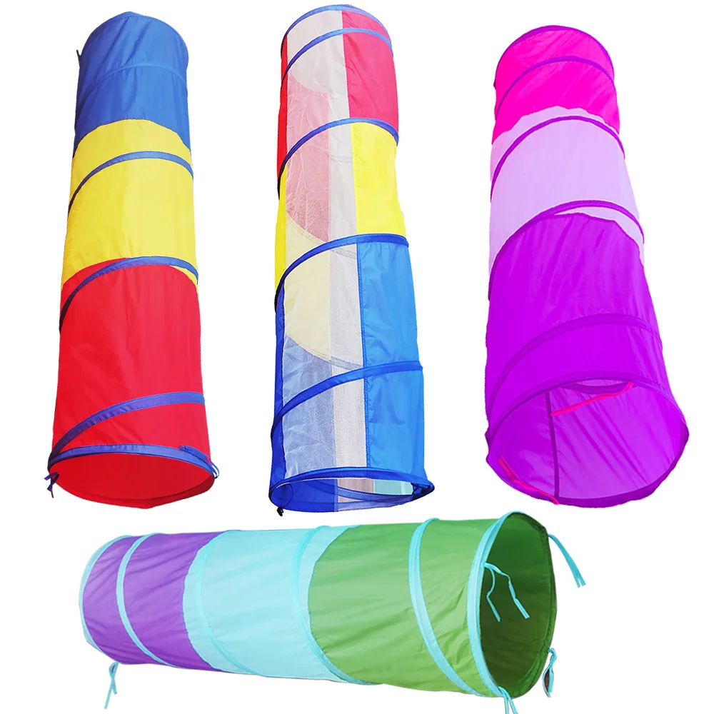 Portable Children\'s Tent Crawling Tunnel Rainbow Tent Kids Little House Play House Tipi Tent Indoor Toy Tube Baby Crawling Games