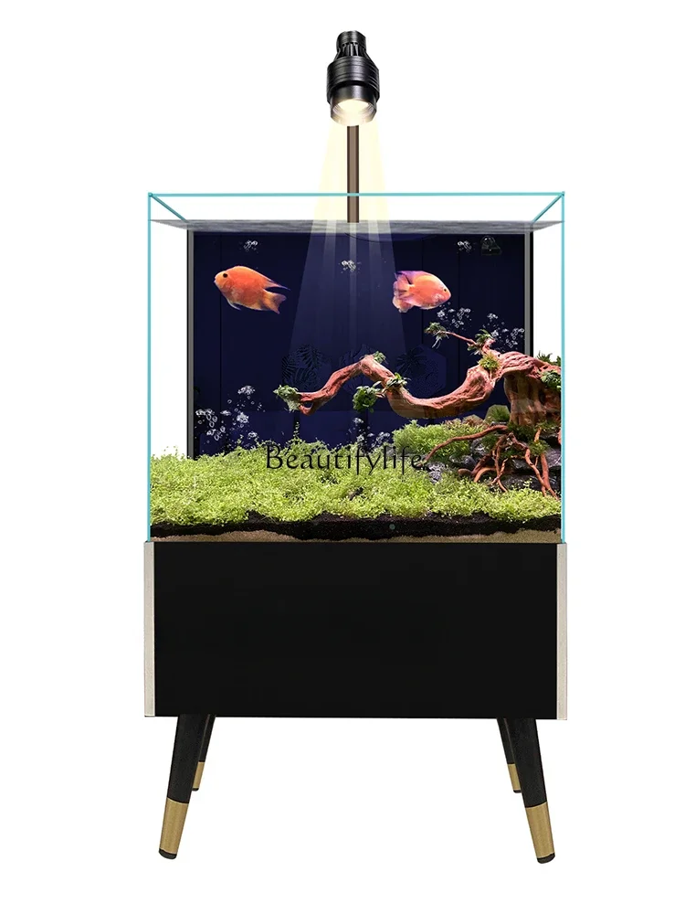 

Fish Tank Super White Glass Stream Cylinder Creative Landscape South American Original Ecological Cylinder