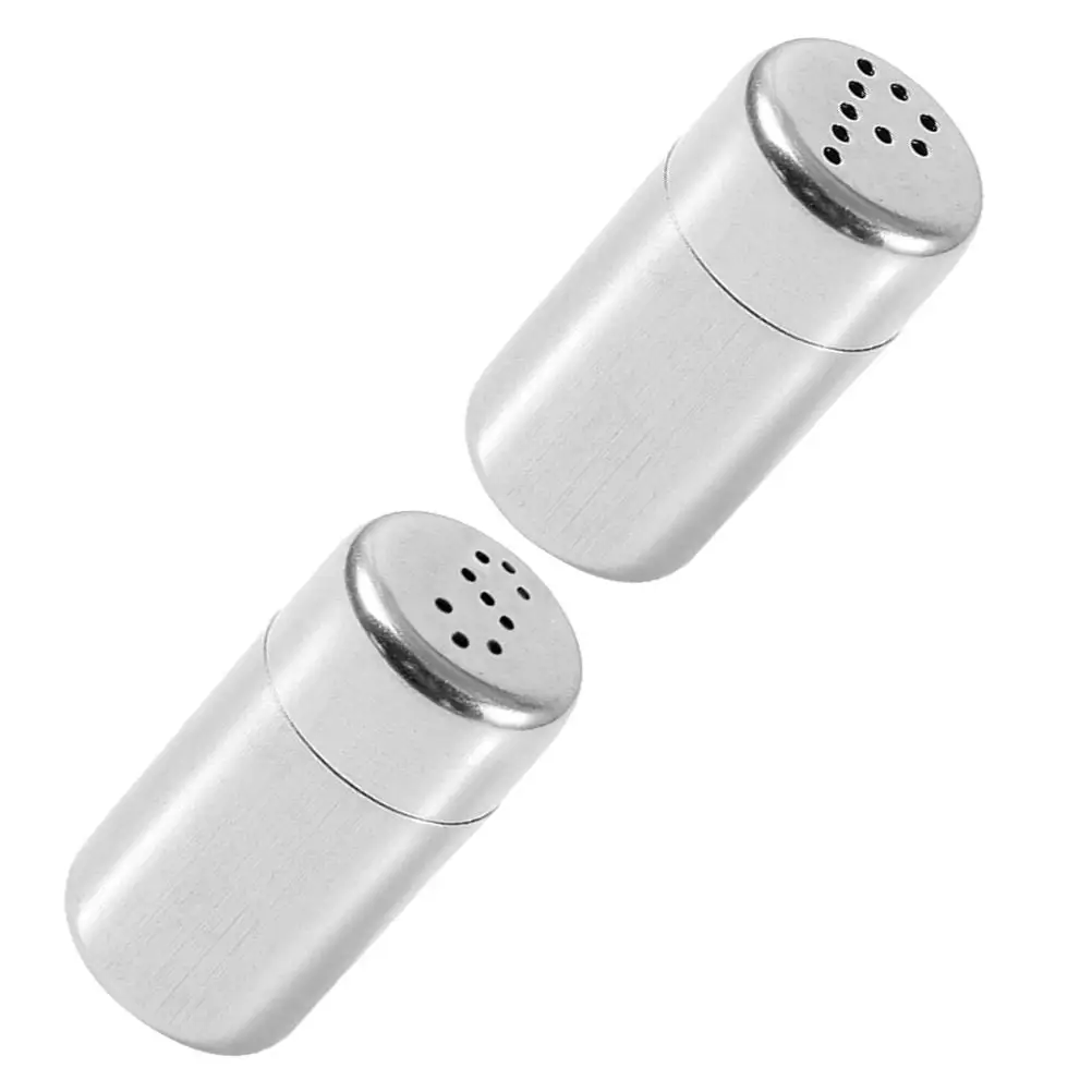 

2Pcs Stainless Steel Seasoning Jar Salt Pepper Shaker Lid Metal Bottle Travel Kitchen Sugar Cumin Spice Container Refill Design