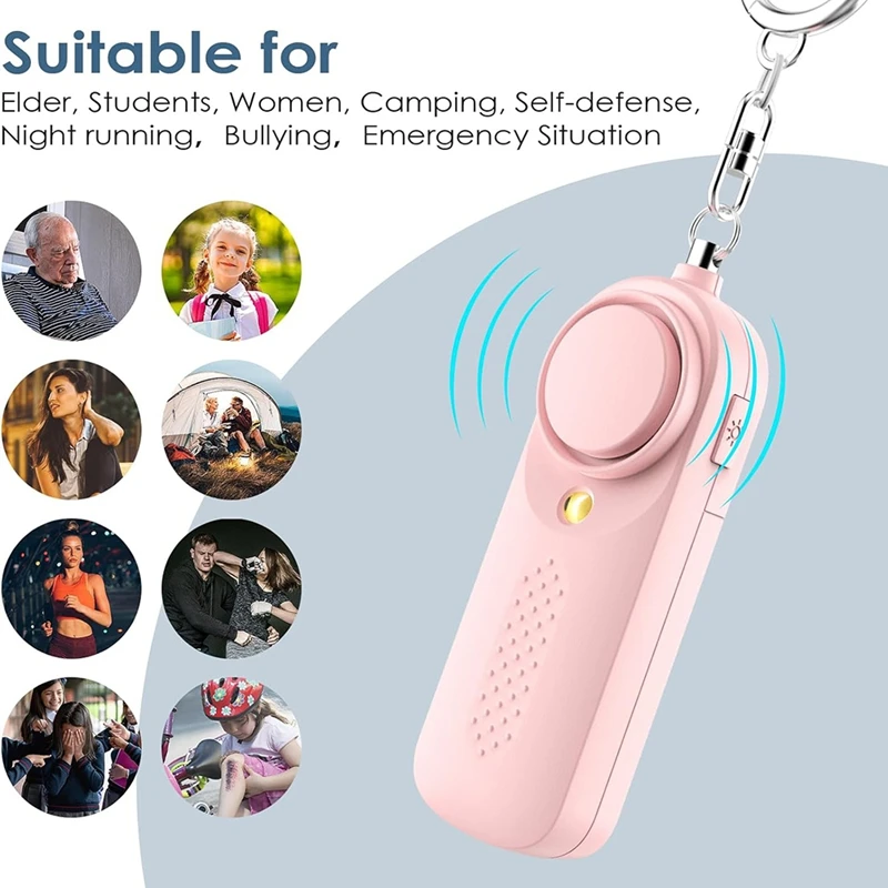 24-Hour Delivery Personal Alarm For Women 130Db Siren Loud Security Alarms Keychain With LED Light Police Approved Personal Safe