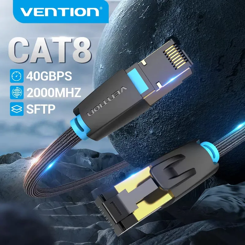 

Vention Cat8 Ethernet Cable 2m 3m 8m Nylon Braided 40Gbps 2000Mhz SFTP Internet Cable for Modem Router Gaming Network Patch Cord