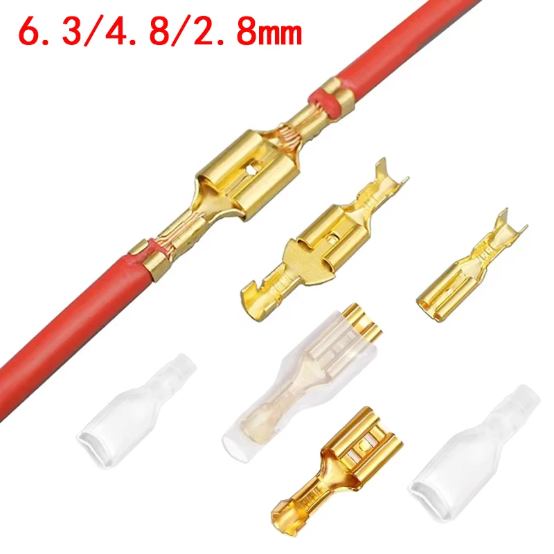 50/100 sets 2.8/ 4.8/ 6.3mm Crimp Terminal, No Male, Automotive wire connector, Terminals Electric Wire Connectors