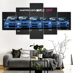 5 Piece Canvas Art Painting Anime Poster WRX Car Wallpaper For Living Room Wall Picture Prints HD Modern Home Decoration