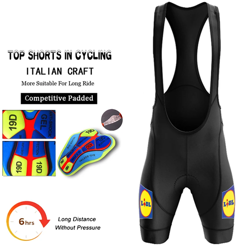 

2026 LIDL Pro Men's Cycling Bib Shorts Bretelle Cyclist MTB Road Tights Bicycle Clothing ST-MULTI Cushion For 7 Hours Riding