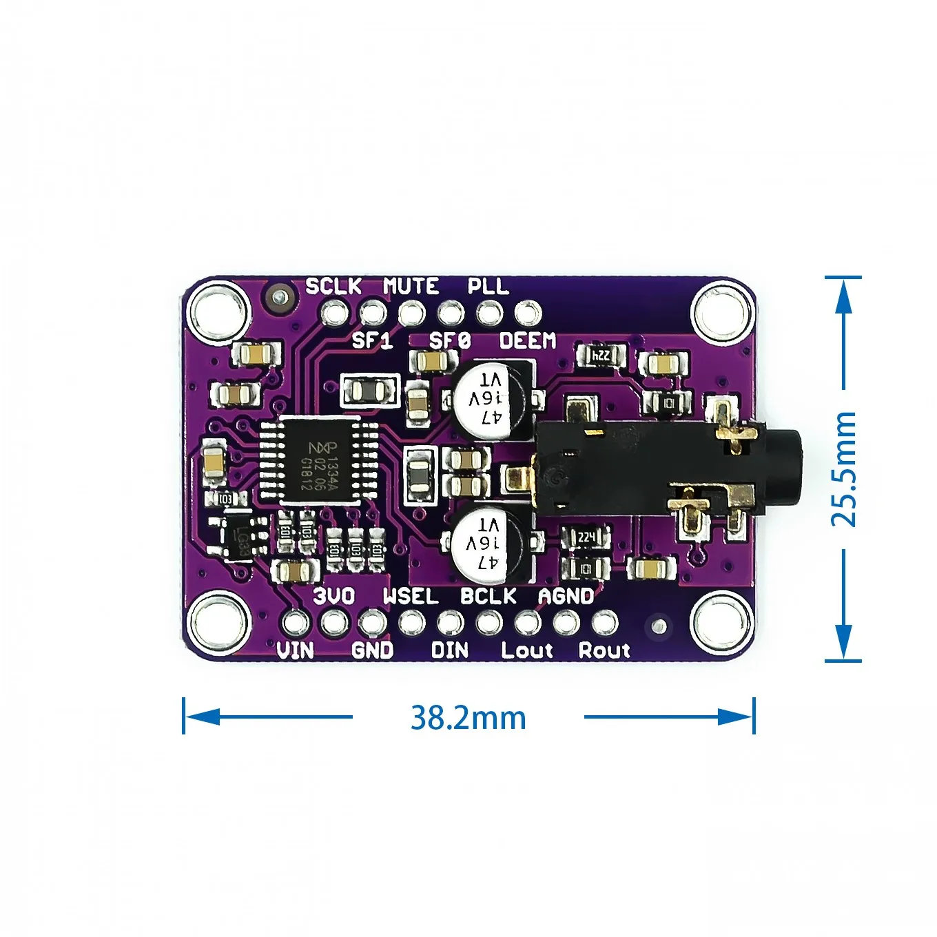 1PCS CJMCU-1334 DAC Module CJMCU-1334 UDA1334A I2S DAC Audio Stereo Decoder Module Board For Arduino 3.3V - 5V