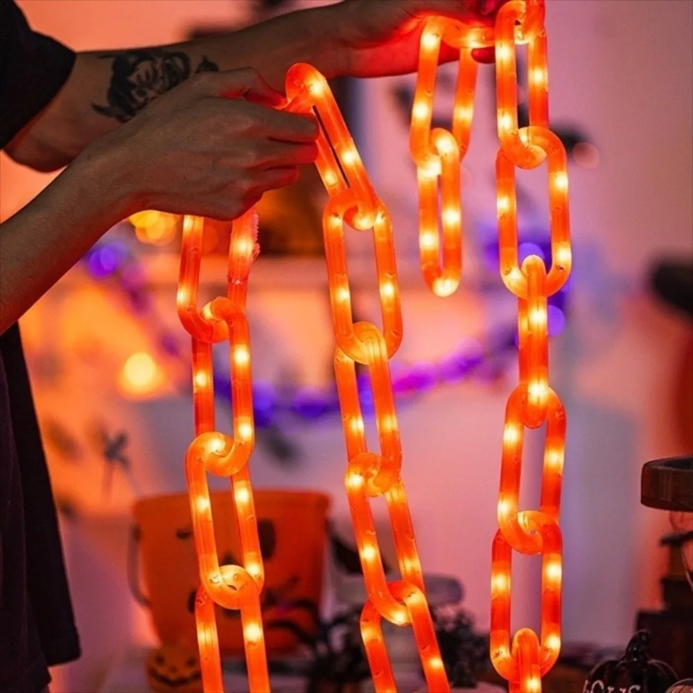 

Plastic Halloween Chain Lights Spooky Decorations Scary Luminous Halloween Chain Props Hanging Battery Powered String Lights Bar