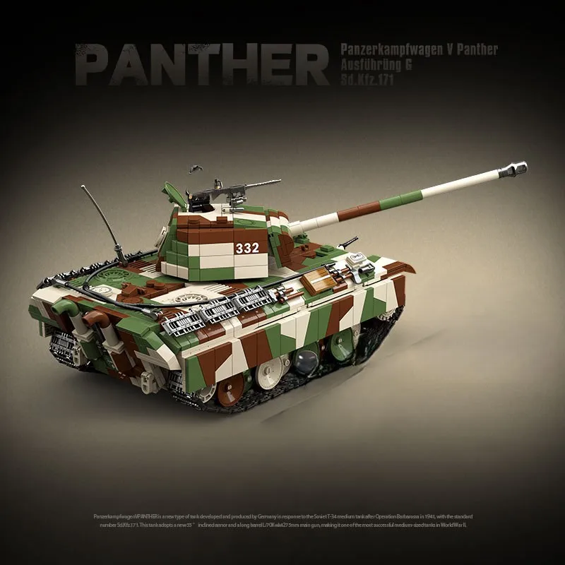 

World War II German Leopard Medium Tank G-Type Military Model Small Particle Assembly Blocks Educational Toy NO.100252