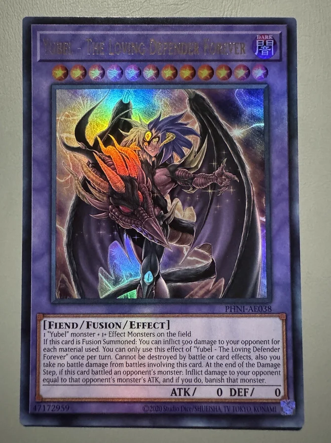 Yugioh KONAMI Duel Monsters PHNI-AE038 Yubel The Loving Defender Forever Ultra Asian English Collection Mint Card