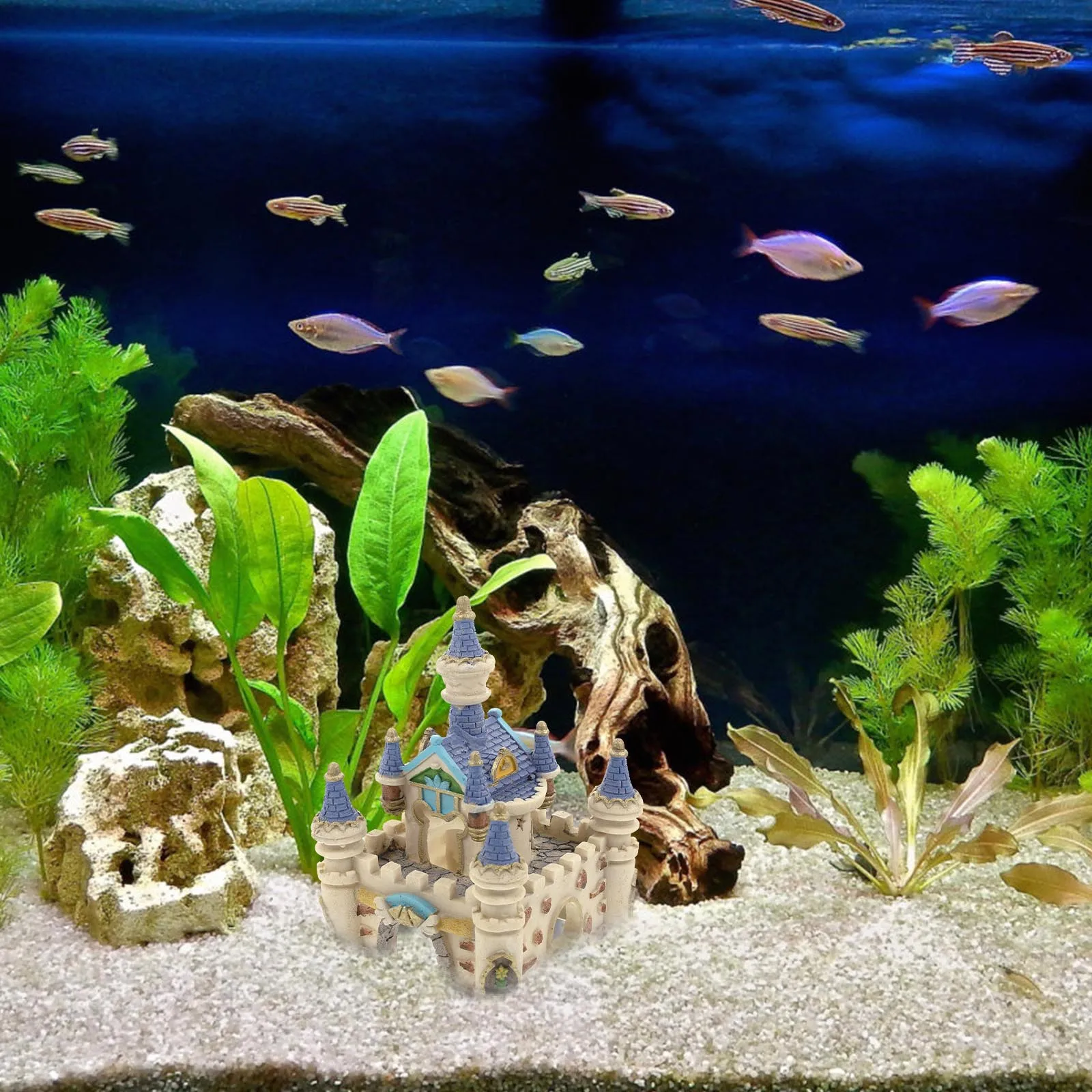 

1Pcs Fish Tank Castle Adornment Resin Underwater Aquarium Decoration Creative Lifelike Castle Resin Craft Fish Tank Ornament