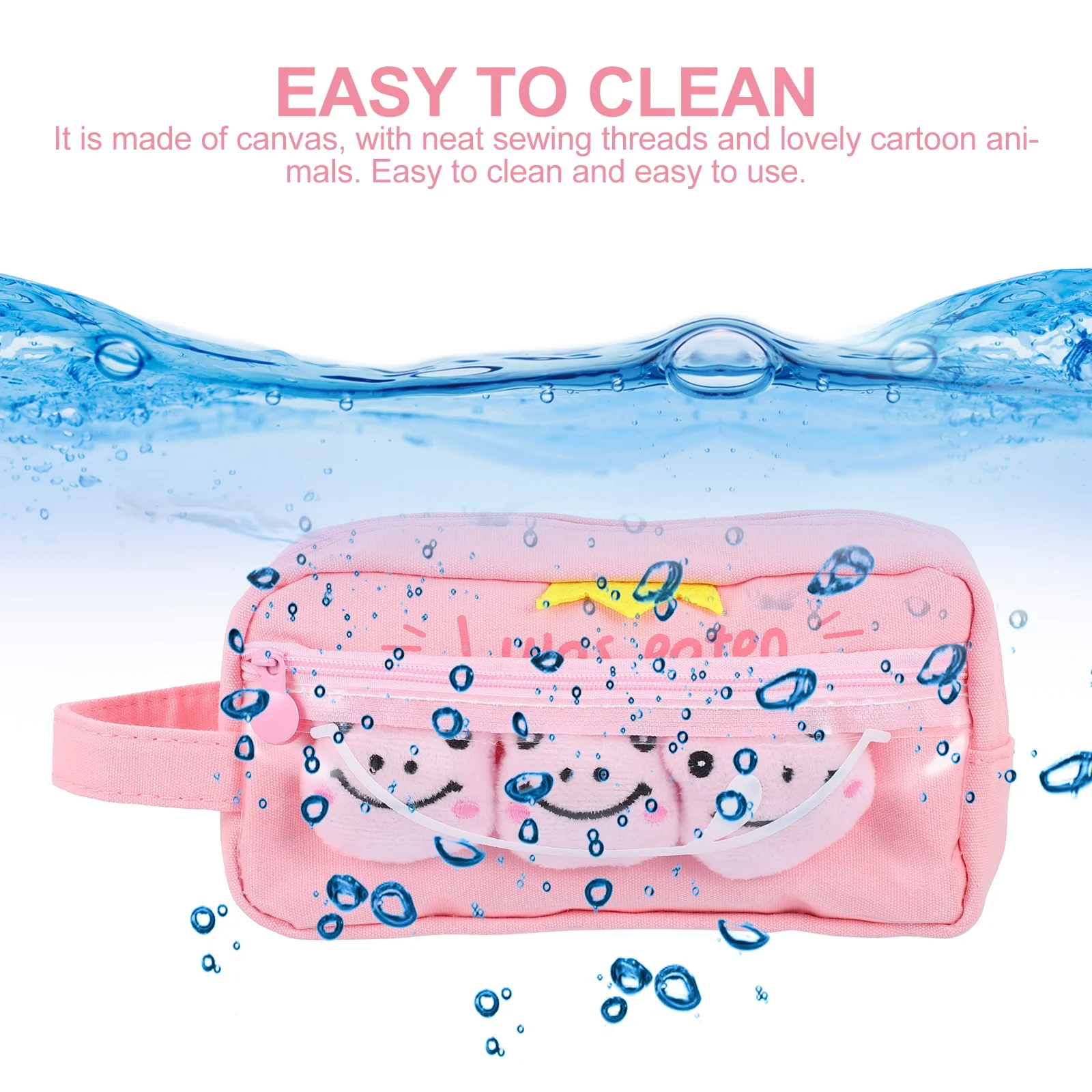 

1Pcs Cartoon Frog Pencil Case School Stationery Bag Student Pen Storage Pouch Creative Canvas Stationery Case