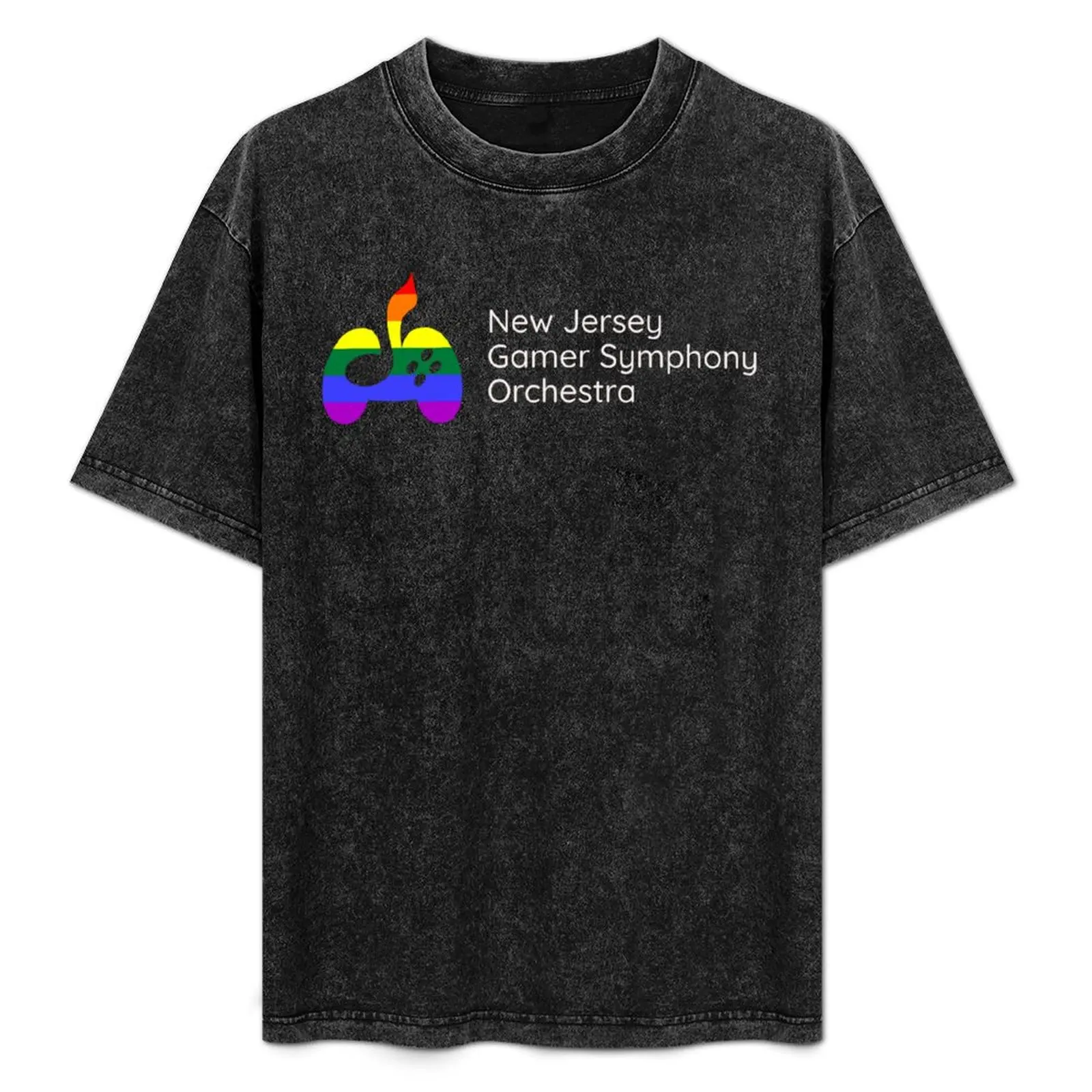 

New Jersey Gamer Symphony Orchestra (pride logo, white text) T-Shirt cute clothes new edition mens clothing