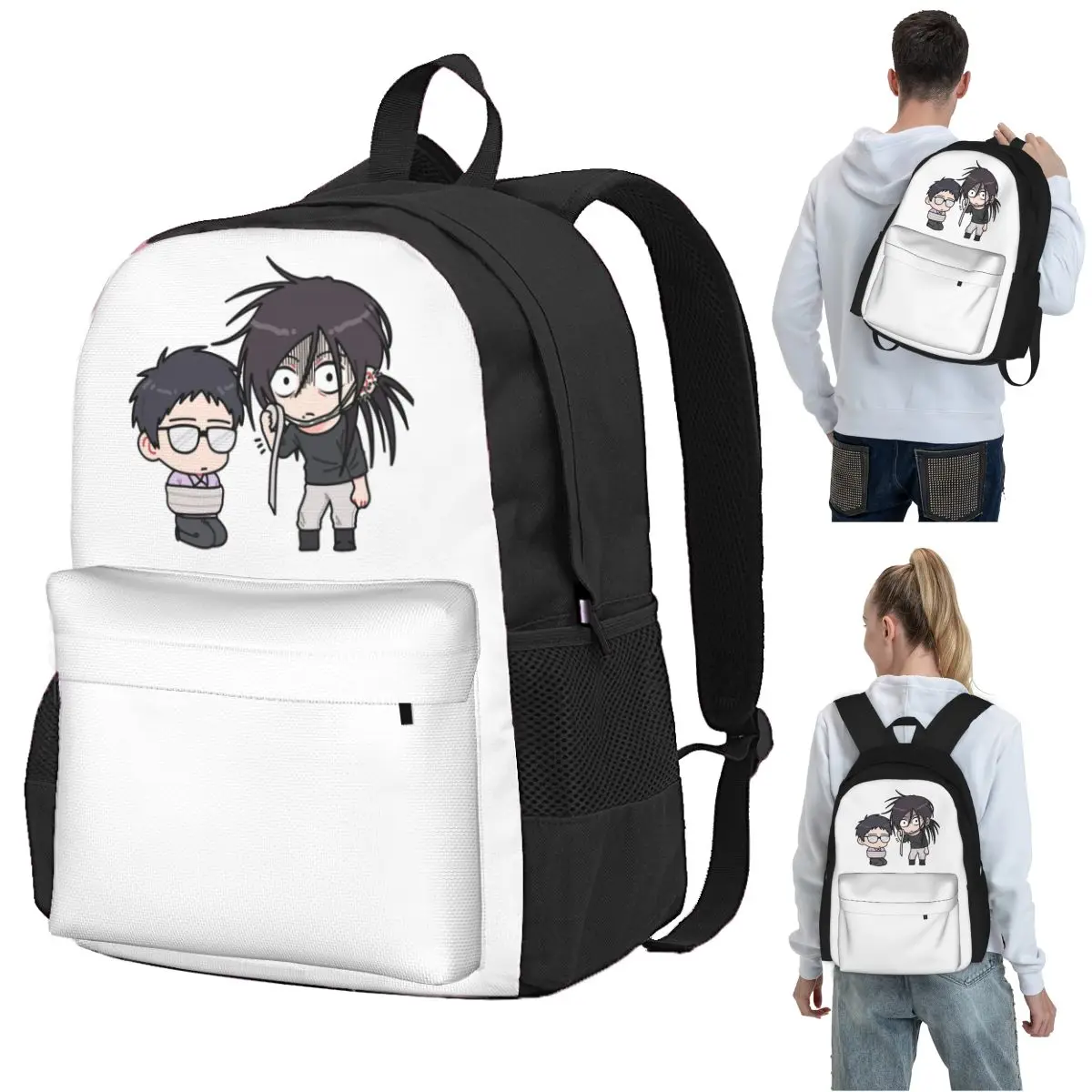 

Kikaku And Uebu Backpack Student BookBag Children School Bag Laptop Shoulder Bags for Men Women
