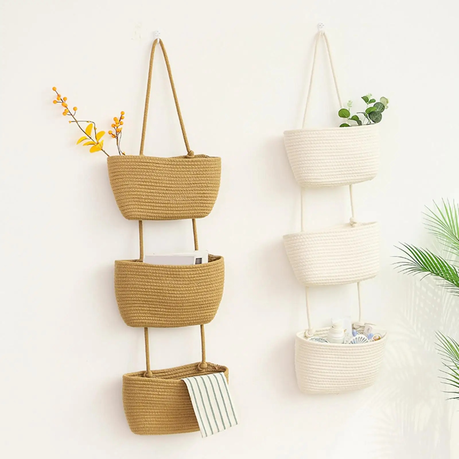 Multifunctional 3 Tier Hanging Basket Decorative for Kids Room Bathroom