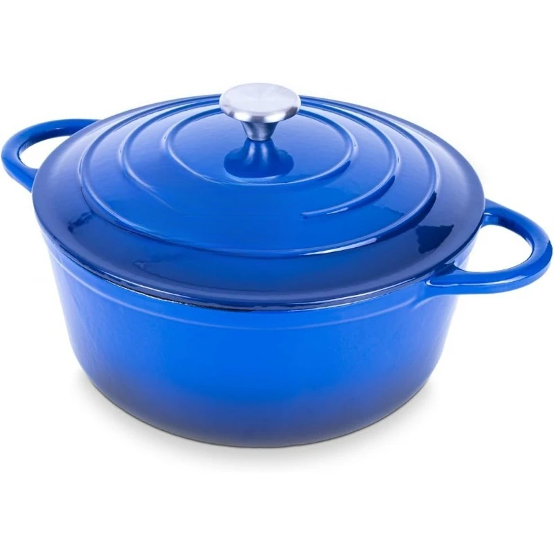 

Enamelled Cast Iron Dutch Oven Pot with Lid – 6.4 Quart Non Stick Casserole Pot – Heavy Duty & Oven Safe up to 500° F