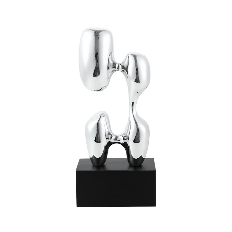 

Modern light luxury abstract silver sparkle resin ornaments living room wine cabinet high-end home soft decorations