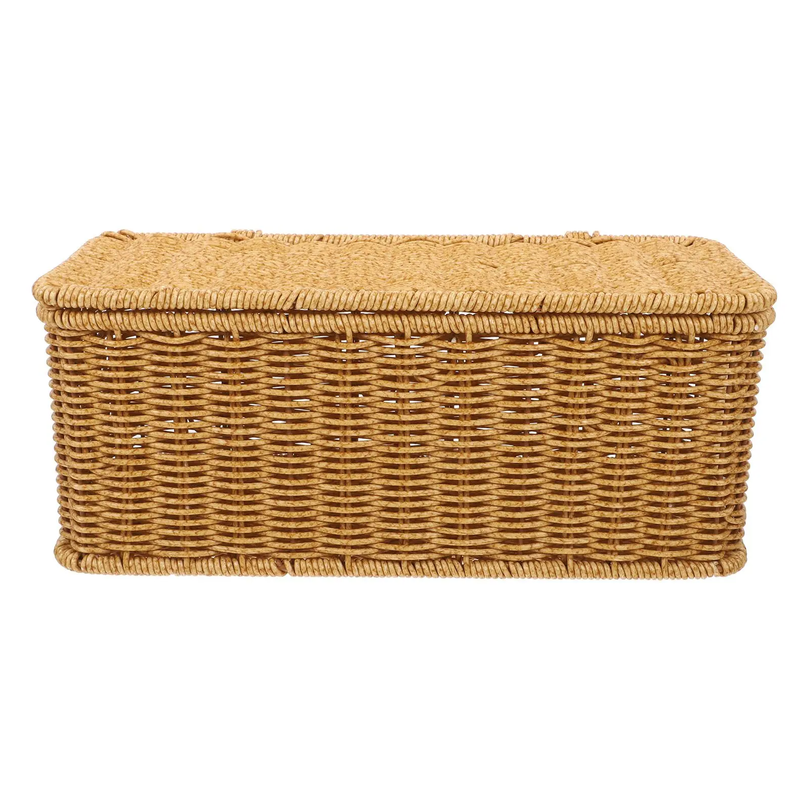 

Power Cord Organizer Box Cable Storage Basket Desk Holder Multifunctional Rattan Style Tangle Prevention Home Office Use