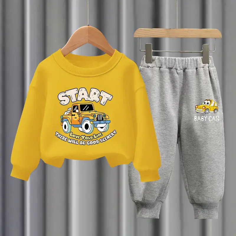 Boys Sweatshirts +Pants Kids Sets Tracksuit 2PCS/Set 2023 Cartoon Spring Autumn Cotton Outfits Jogging Suit Children Clothing