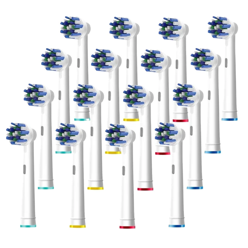 Professional Cross Clean EB50 Replacement Brush Heads Compatible with Oral B Electric Toothbrush, White/Black