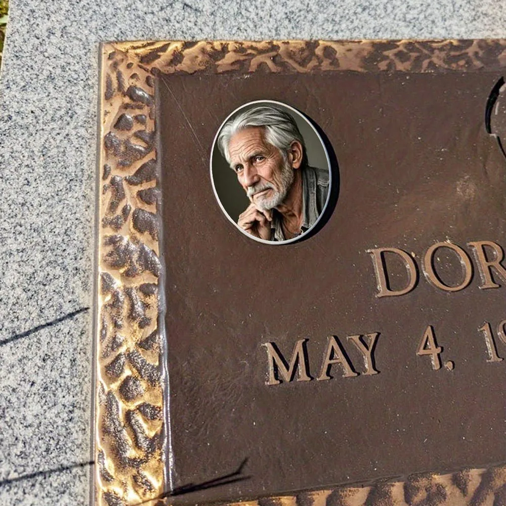 2D Flat Not 3D 1pc Custom Photo Memorial Headstone Tile Personalized Indoor/Outdoor Remembrance Gift Easter gift