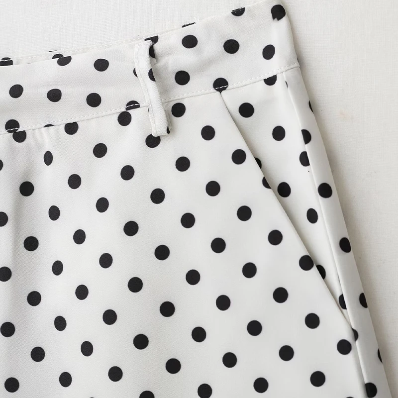 Willshela Women Fashion Dot Printed Front Zipper Mini Shorts Vintage High Waist Female Chic Lady Shorts